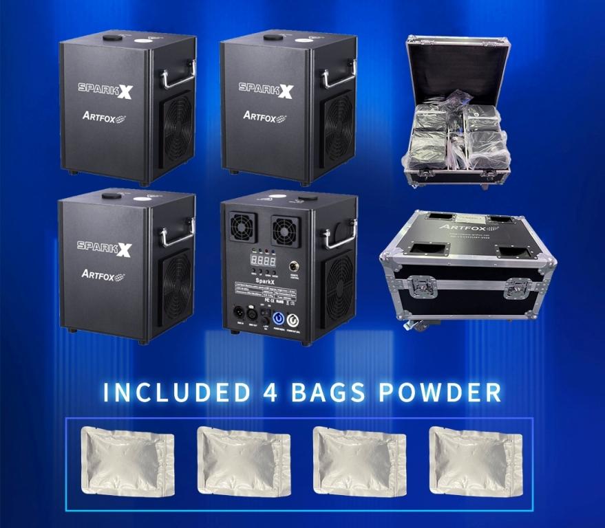 Led Effect Light:Cold Spark Machine, 17-23ft height maxium, remote control, dmx control